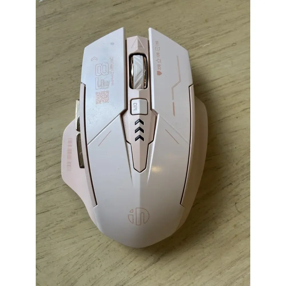 Inphic F8 Wireless Mouse Gaming Pink Laptop PC Ergonomic Silent Rechargeable